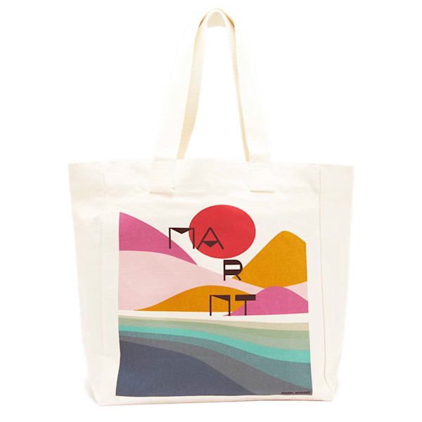 Isabel Marant Printed Cotton Canvas Tote Story Rain