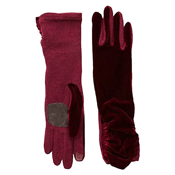 Echo design long classic velvet gloves