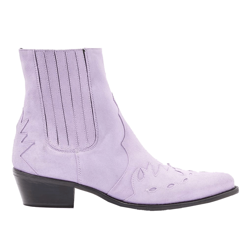lavender ankle boots