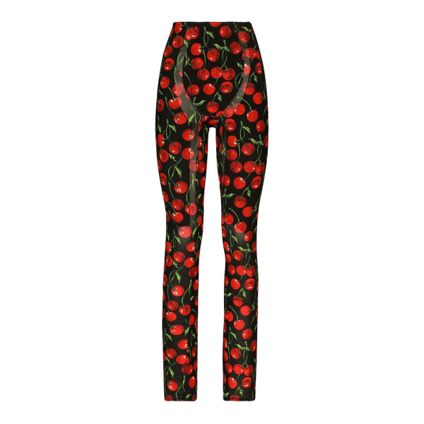 Dolce + Gabbana High Waisted Cherry Print Leggings
