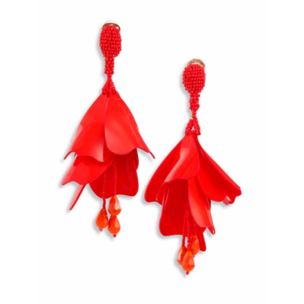 Oscar de la renta large impatiens earrings discount