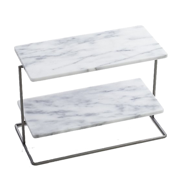 Crate and barrel french kitchen marble 2 tier server