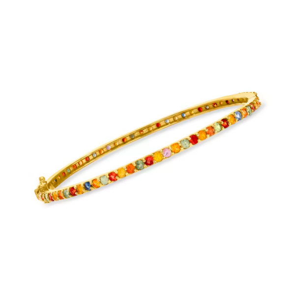Multicolored sapphire bangle bracelet