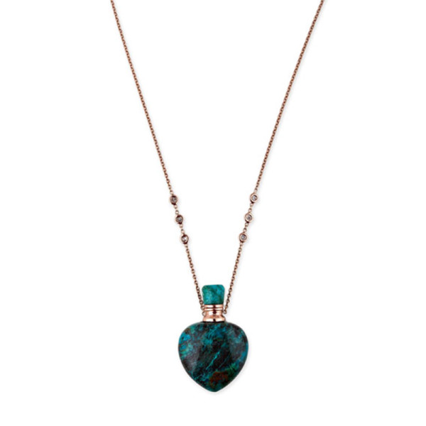 Jacquie aiche turquoise heart potion bottle necklace with diamonds