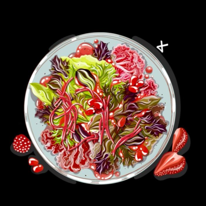 Red Velvet Salad With Raspberry Dressing