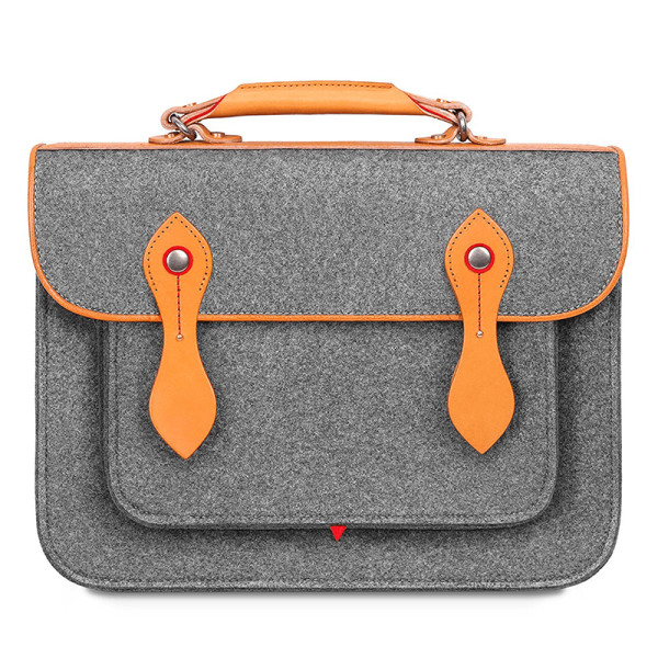 Tophome wool felt shoulder strap bag and leather briefcase