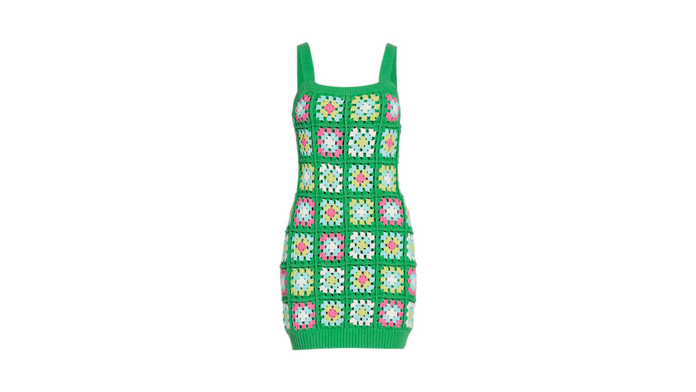 green pink and white crochet dress Shop Elle Crochet Green/Pink Dress