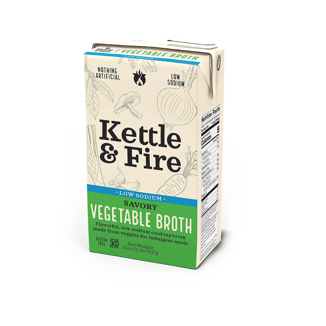 Kettle + Fire Savory Low Sodium Vegetable Broth Story + Rain