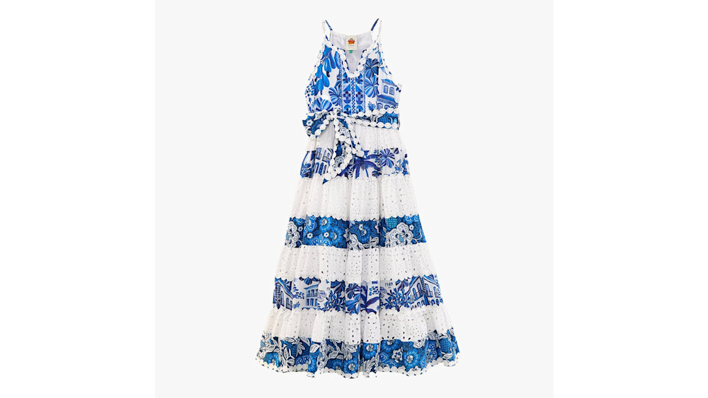 Farm Rio Mixed White + Blue Prints Maxi Dress | Story + Rain Farm Rio Mixed White + Blue Prints Maxi Dress | Story + Rain