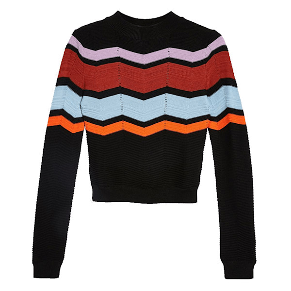 Topshop Chevron Insert Jumper Story Rain