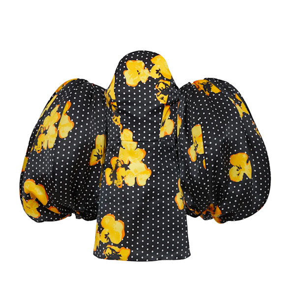 Carolina Herrera Bubble Sleve Floral Dot Mini Dress Story Rain