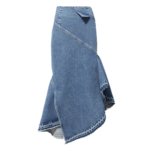 Monse folded waist denim trumpet skirt