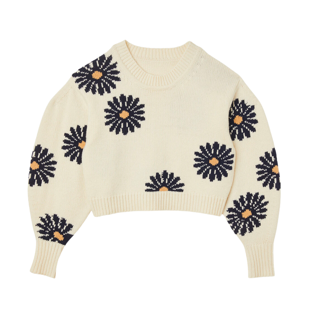 Sandro paris floral knit sweater