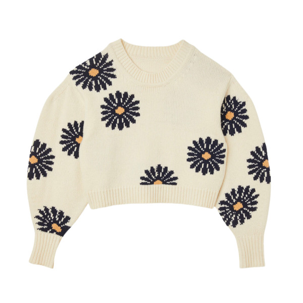 Sandro paris floral knit sweater