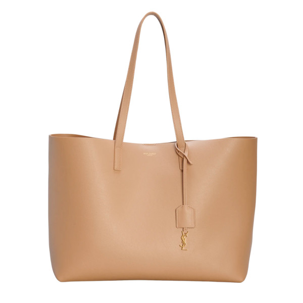 East west calfskin shopping tote bag