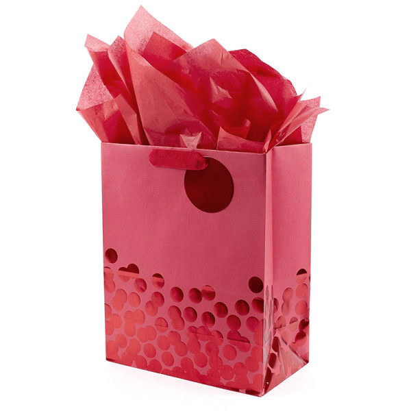 Hallmark Geometric Heart Valentine's Day Gift Bag with Tissue