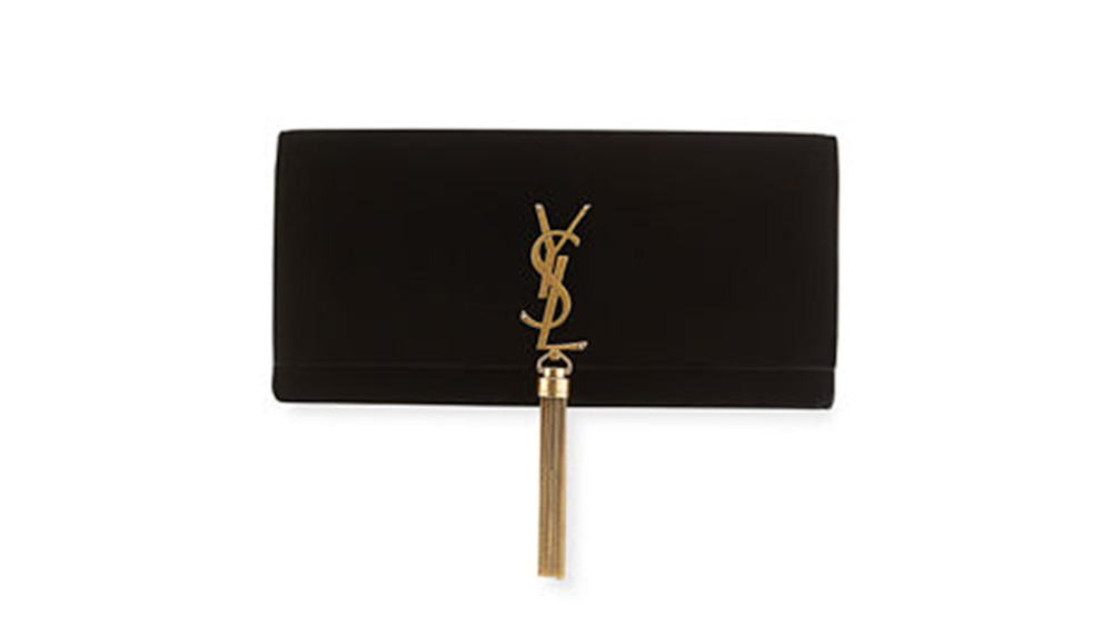 Ysl black 2025 velvet clutch