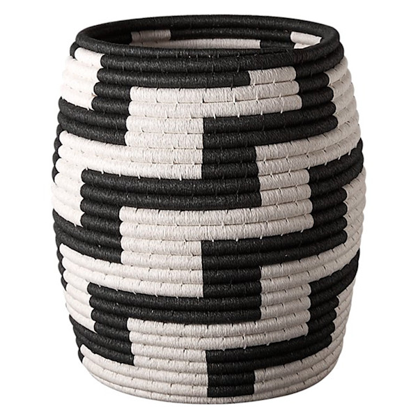 CB2 Tatum Black and White Basket Story Rain
