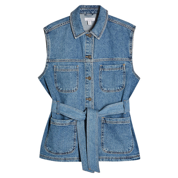 Topshop Belted Denim Vest Story Rain