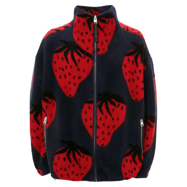Strawberry print zipped jacket