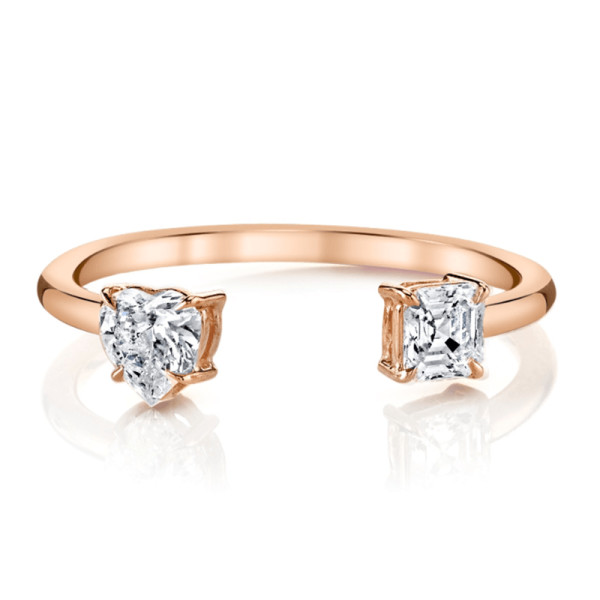 Anita ko split 18 karat rose gold diamond ring