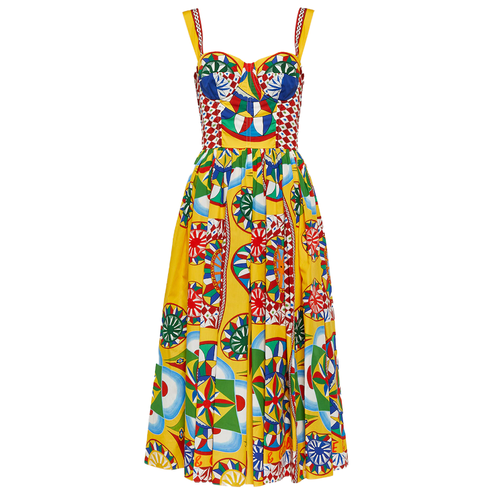 Dolce + Gabbana Carretto Bustier Poplin Midi Dress | Story + Rain