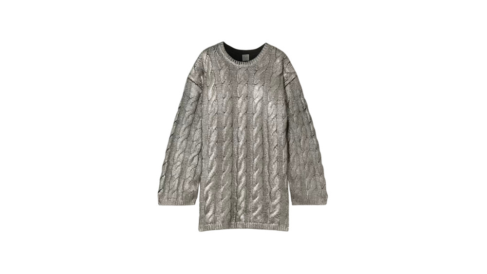 Toteme Metallic Cable Knit Sweater Story + Rain