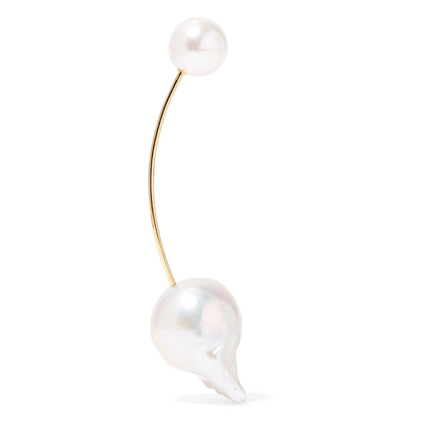 Sophie bille brahe elipse venus 14 karat gold pearl earring