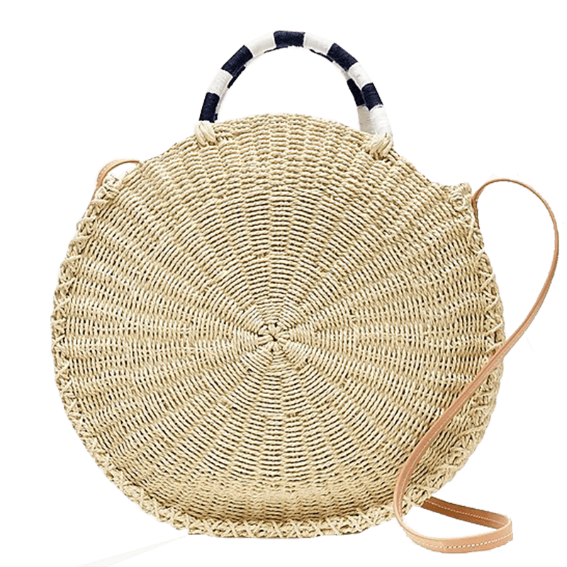 circle straw tote bag