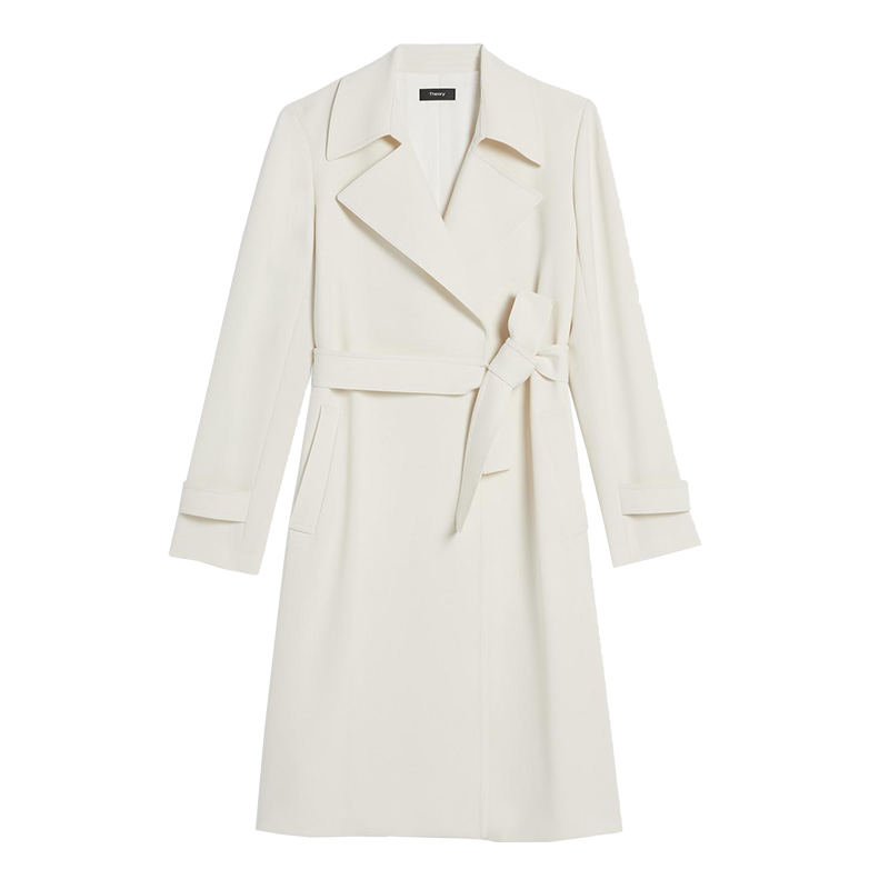 theory white trench coat