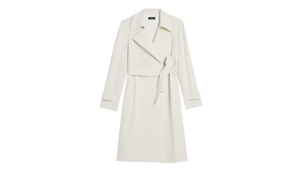 Theory white cheap trench coat