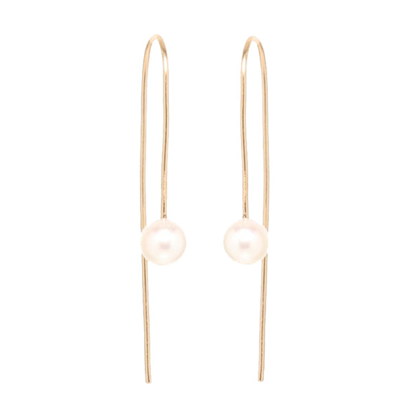 Zoe chicco 14k gold pearl thread through earrings