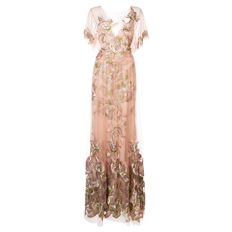 Marchesa Notte - Floral-Embroidered Gown | Story + Rain