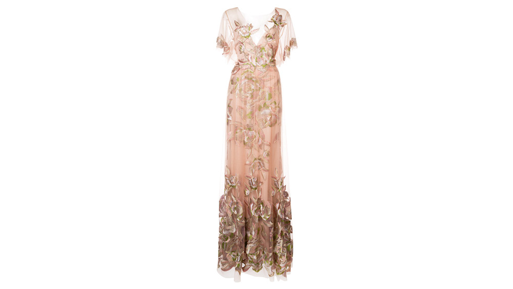 Marchesa notte floral embroidered gown 2025