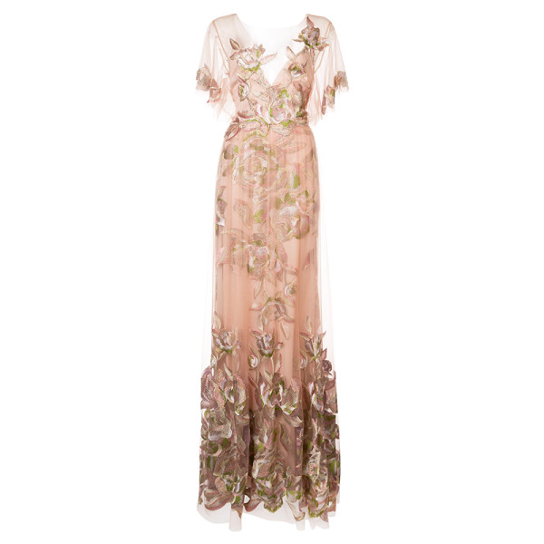 Marchesa notte floral embroidered gown