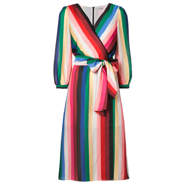 Alice and olivia rainbow stripe wrap dress