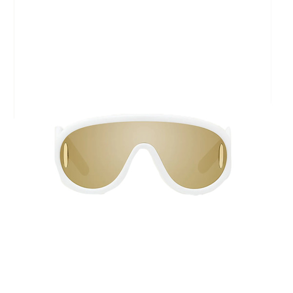 Loewe mirror acetate shield sunglasses in ivory and brown