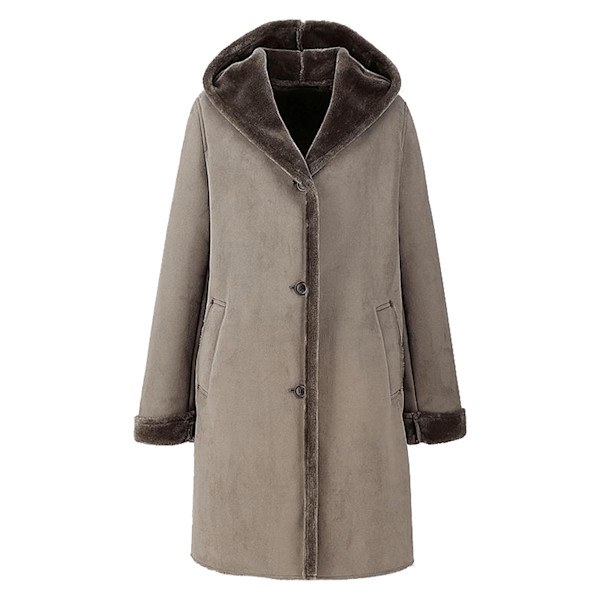 Uniqlo Faux Shearling Hooded Coat Story Rain