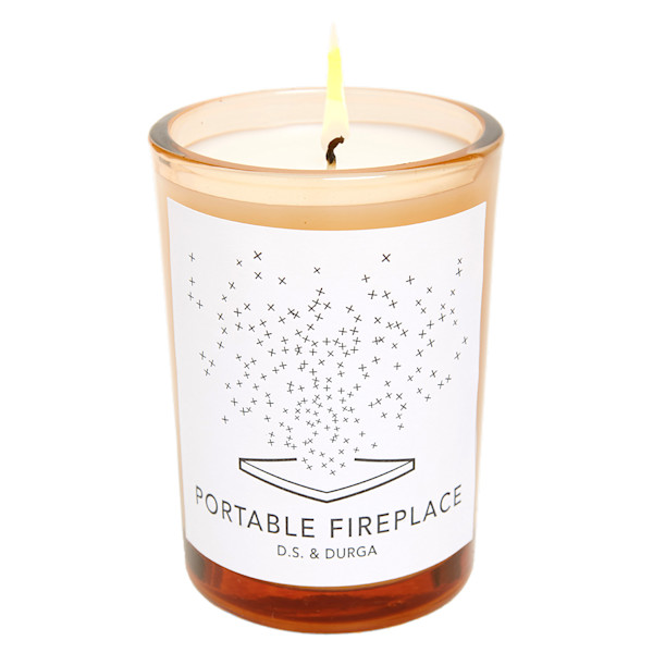 D S Durga Portable Fireplace Scented Candle Story Rain