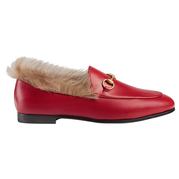 Gucci jordaan fur loafer