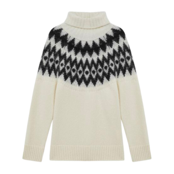 Reiss amy wool cashmere blend fair isle roll neck jumper