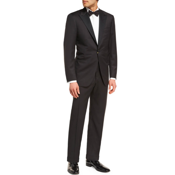 Canali classic two piece tuxedo suit.