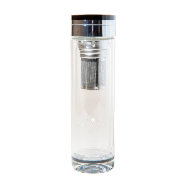 Glass matcha shaker with infuser