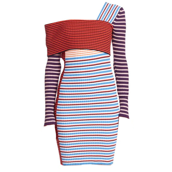 msgm one shoulder dress Msgm Pleated One-Shoulder Dress In Red - 53% Off