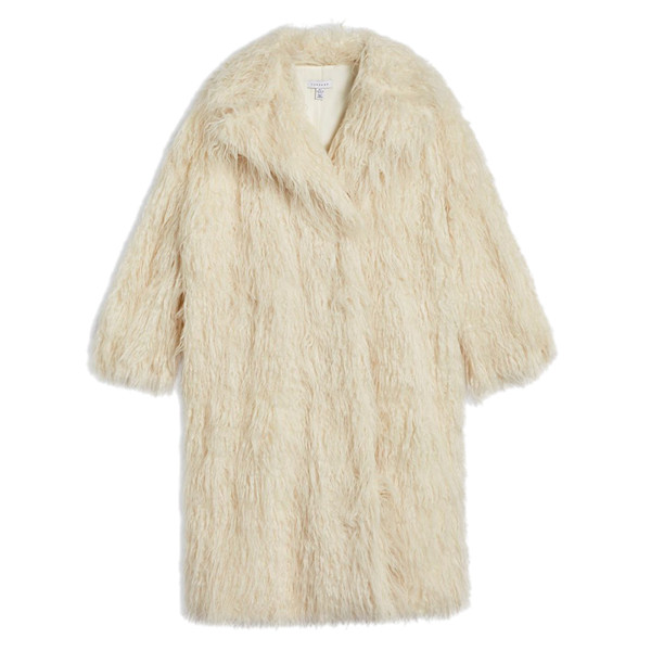 Topshop white 2025 faux fur coat