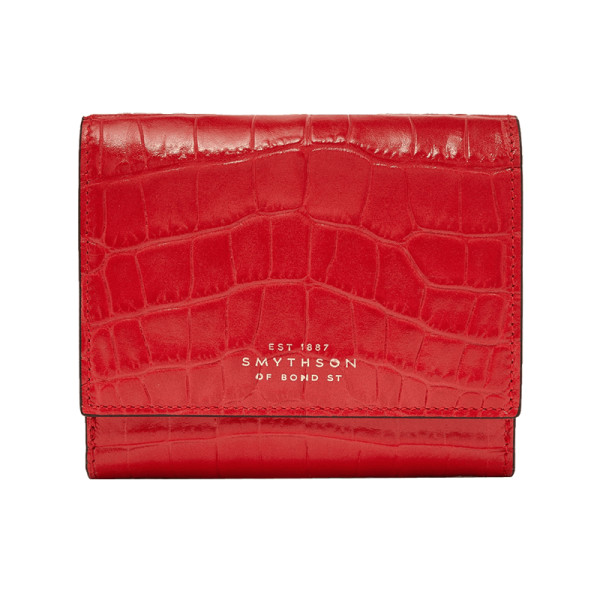 Smythson mara croc effect leather wallet