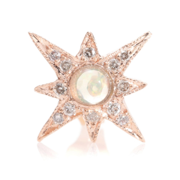 Jacquie aiche shining star 14kt gold opal stud