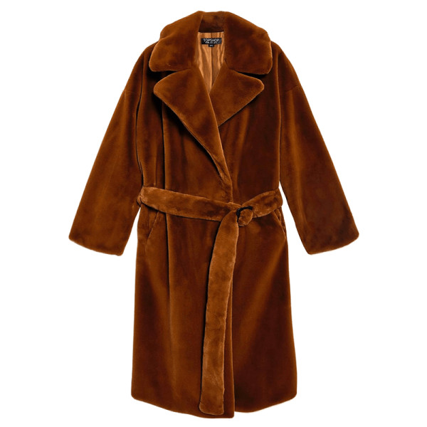 Topshop bella velvet faux fur coat