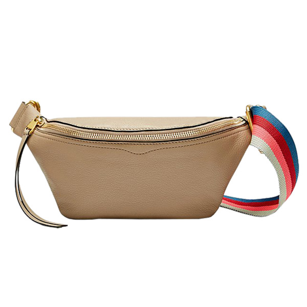 Bree web strap leather 2025 belt bag