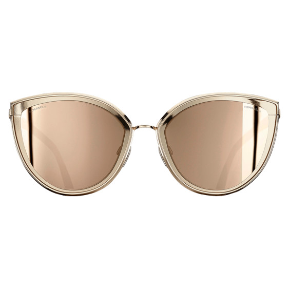 ❤ CHANEL 5377 Limited Cat Eye Sunglasses. 18k GOLD Mirrored